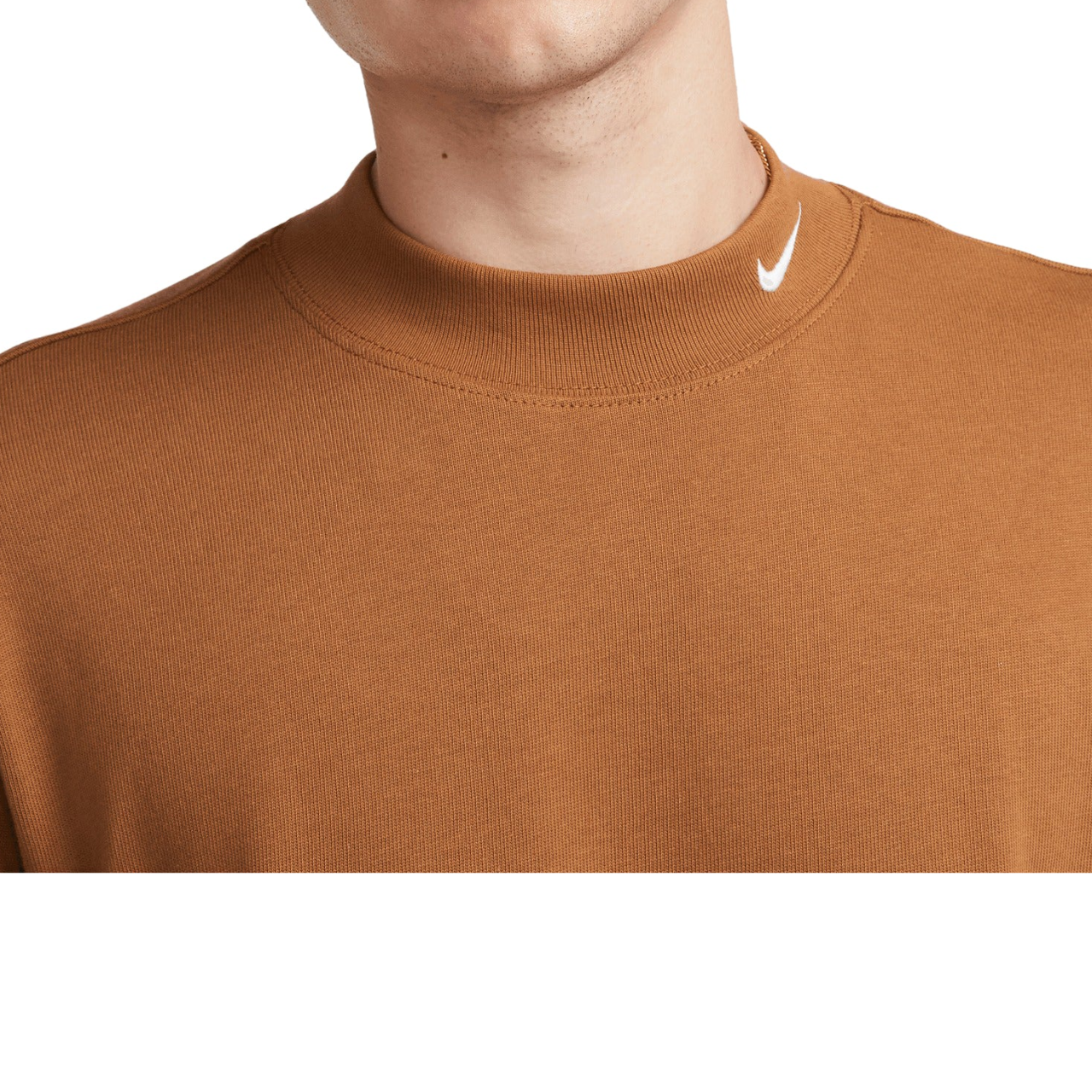 Nike Maglia Collo Alto Manica Lunga Life Uomo DX5868-270 - Marrone/Bianco