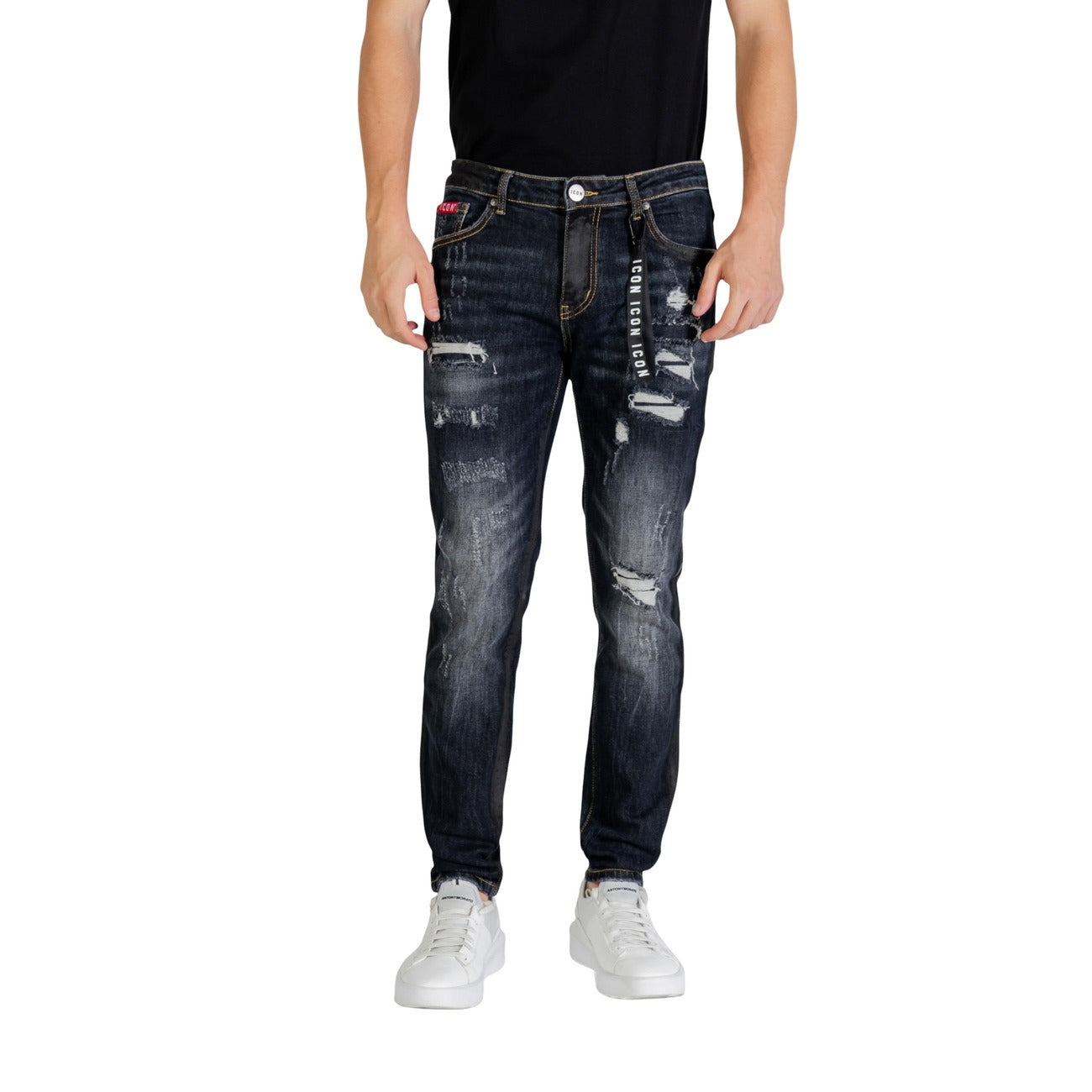 Icon Jeans Uomo Blu Effetto Strappato e Consumato A/I