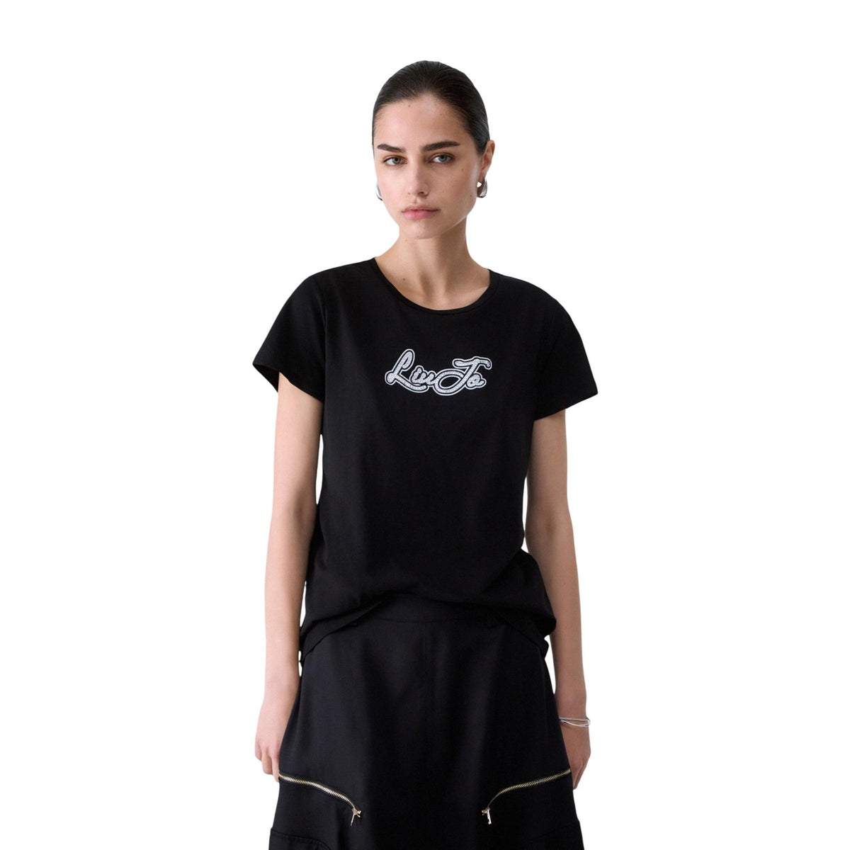 Liu Jo T-shirt in Cotone Donna Bordeaux BASIC