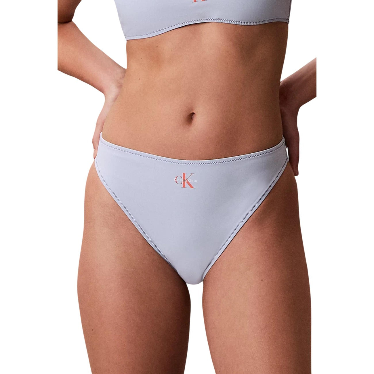 Calvin Klein Jeans Costume in Nylon Donna Arancione HIGH LEG BIKINI