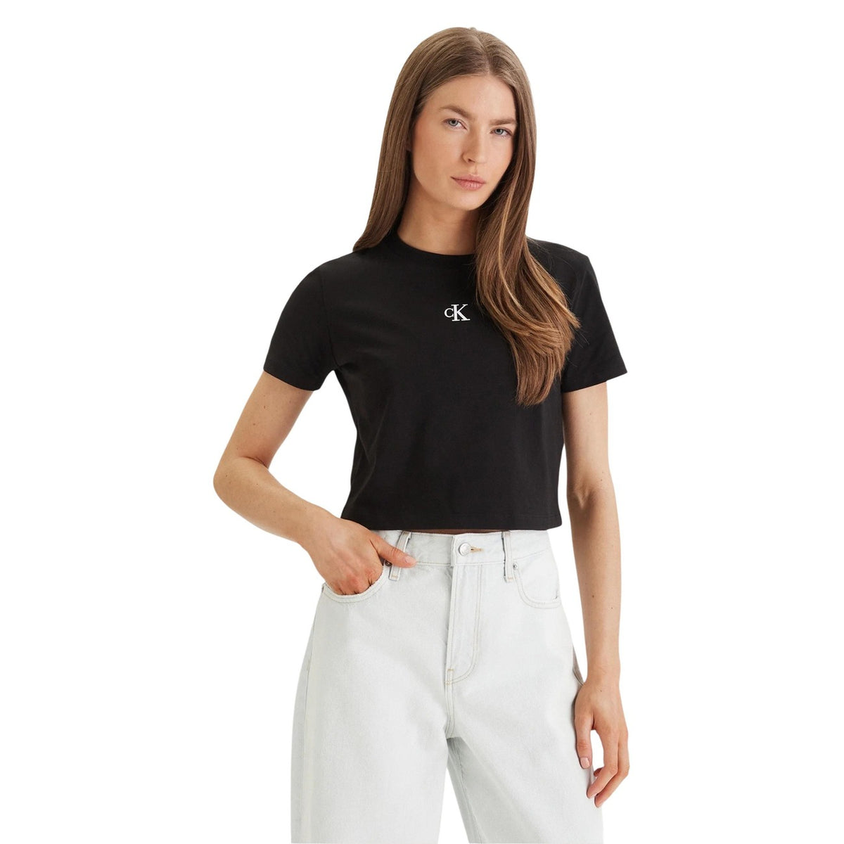 Calvin Klein Jeans T-shirt in Cotone Donna Beige LV047AB213
