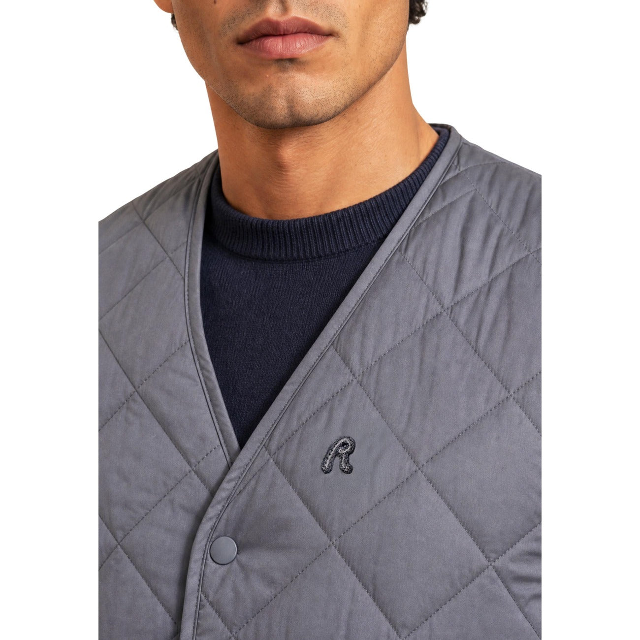 Replay Gilet in Poliestere Uomo Grigio POLY/NYLON RIPSTOP