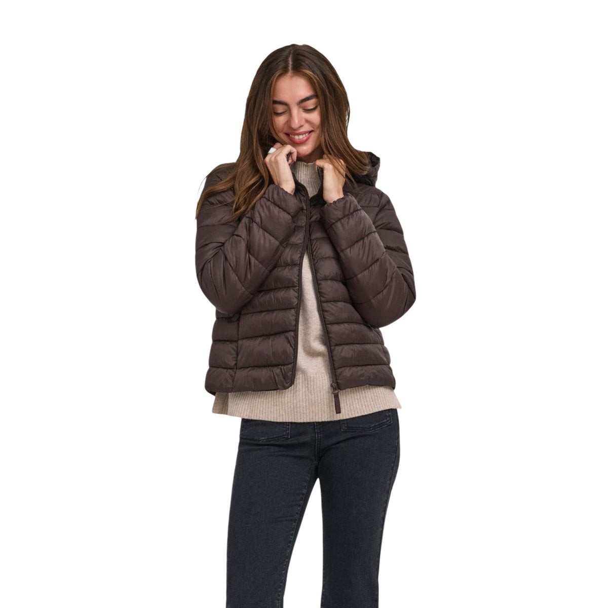 Only Giubbotto in Nylon Donna Azzurro ONLTAHIA LW QUILTED HOOD JKT NOOS OTW