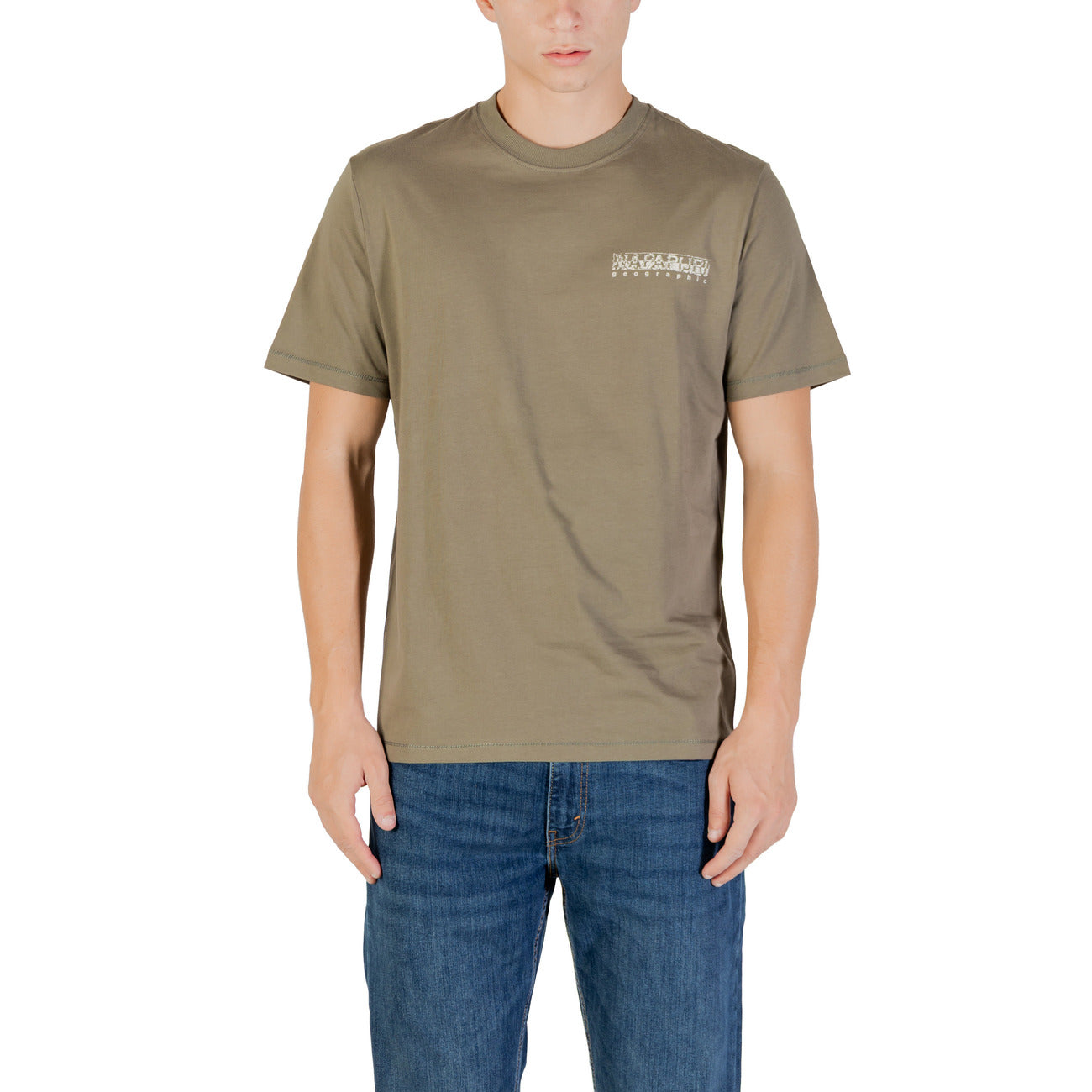 T-shirt Uomo Cotone Verde Autunno/Inverno Napapijri