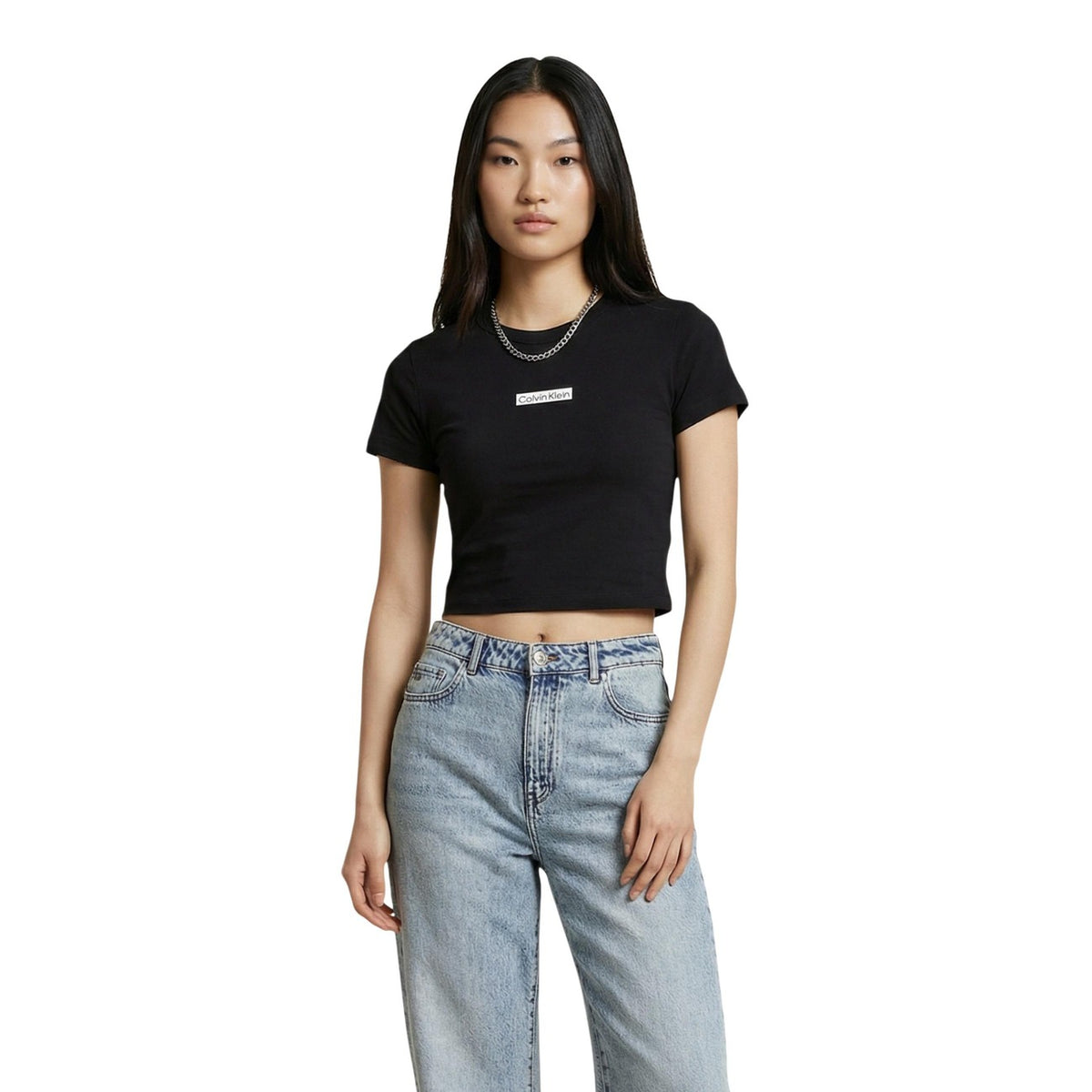 Calvin Klein Jeans T-shirt in Cotone Donna Verde LV047F842G