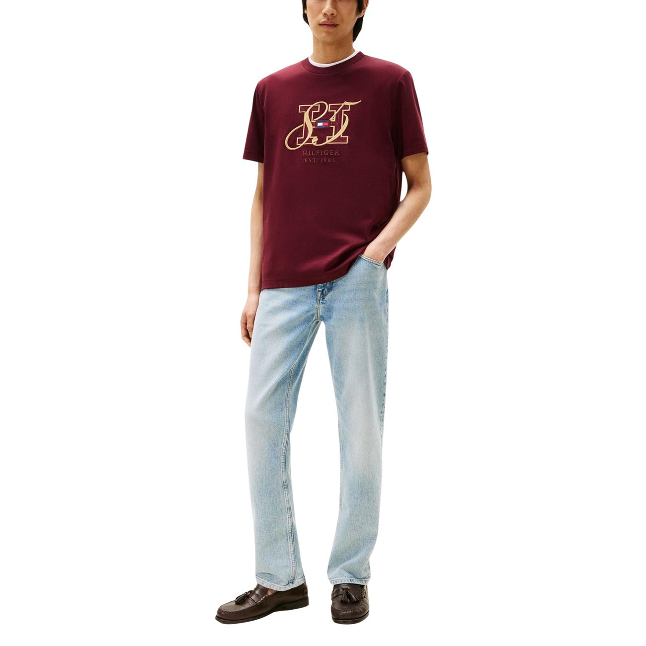 Tommy Hilfiger T-shirt Uomo Bordeaux