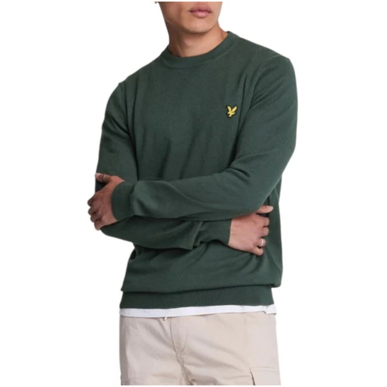Lyle & Scott Girocollo Lana Merino e Cotone Nera Maglia Uomo Nero