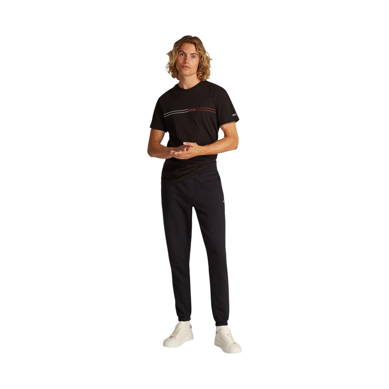 Tommy Hilfiger Jeans Pantalone in Cotone Uomo Nero TJM SLIM S FLAG SWEA