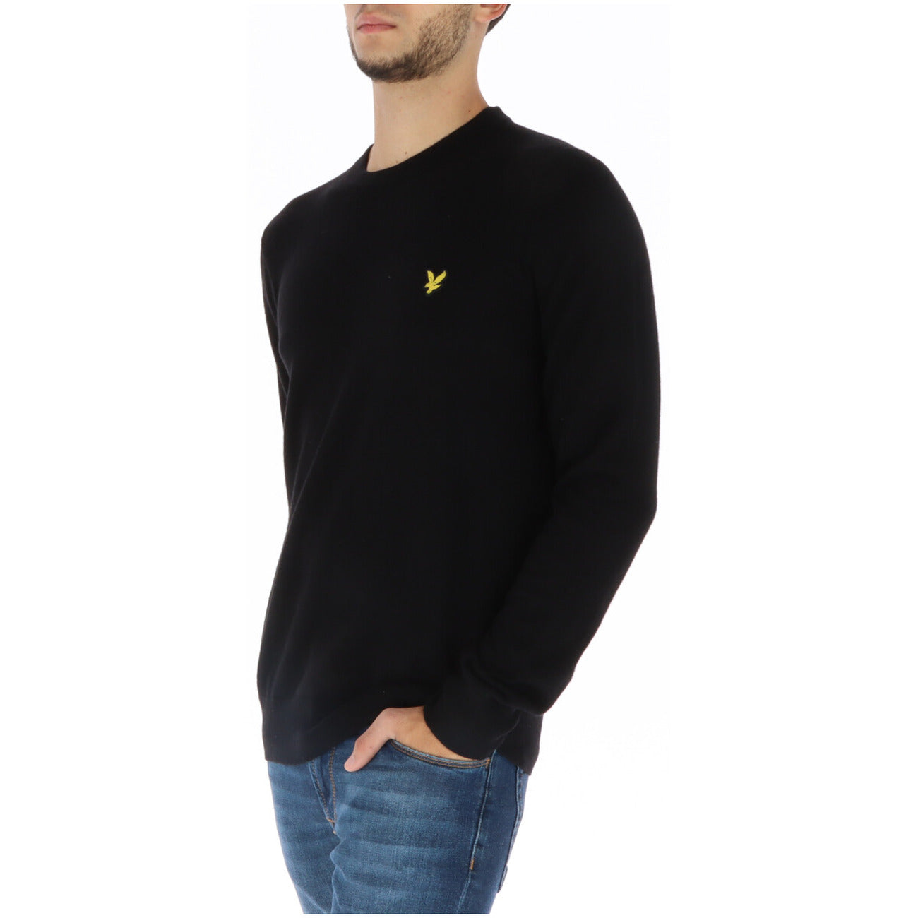 Maglia Uomo Lyle & Scott Girocollo Lana Merino e Cotone Nera