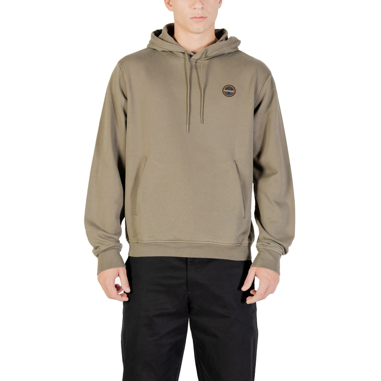 Felpa Uomo Napapijri Verde con Cappuccio in Cotone