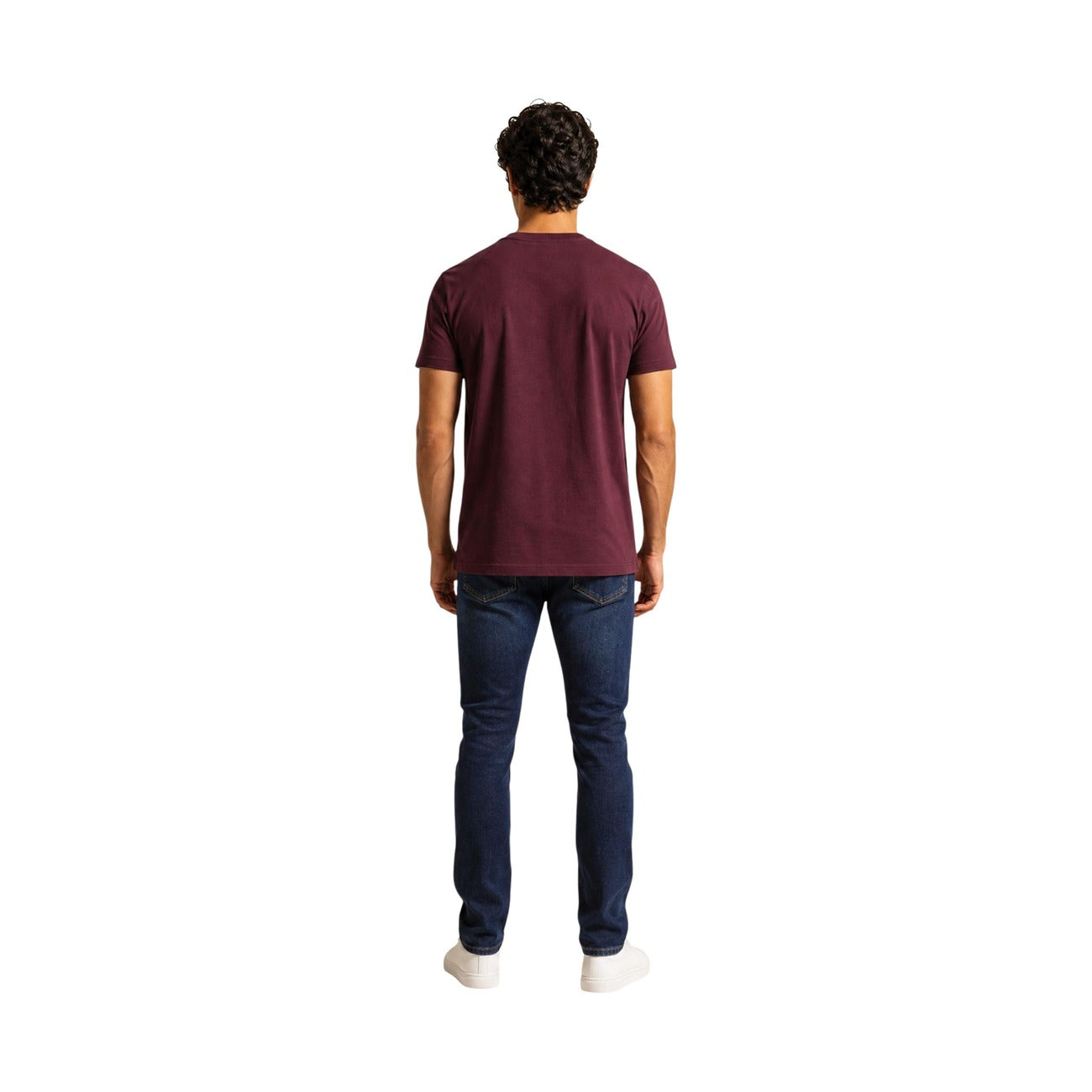 Tommy Hilfiger Jeans T-shirt in Cotone Uomo Bordeaux TJM REG LINEAR LOGO