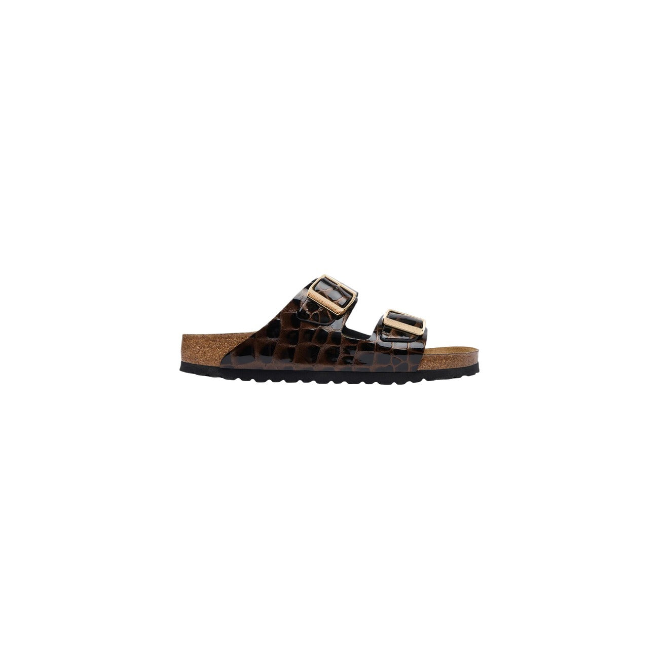 Birkenstock Sandali in Pelle Donna Nero ARIZONA EMBOSS ANIMAL