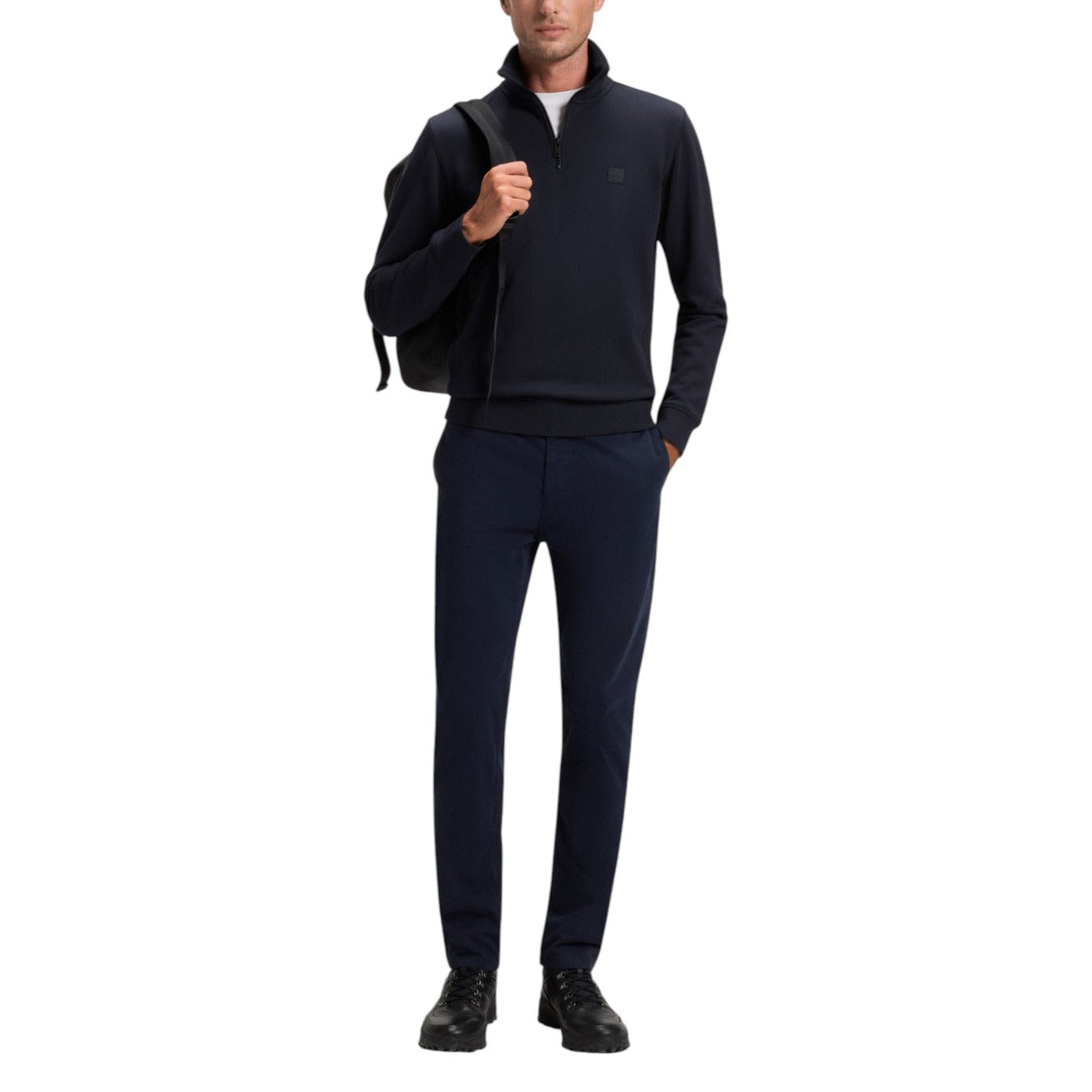 Felpa Boss Uomo Blu in Cotone - Autunno/Inverno