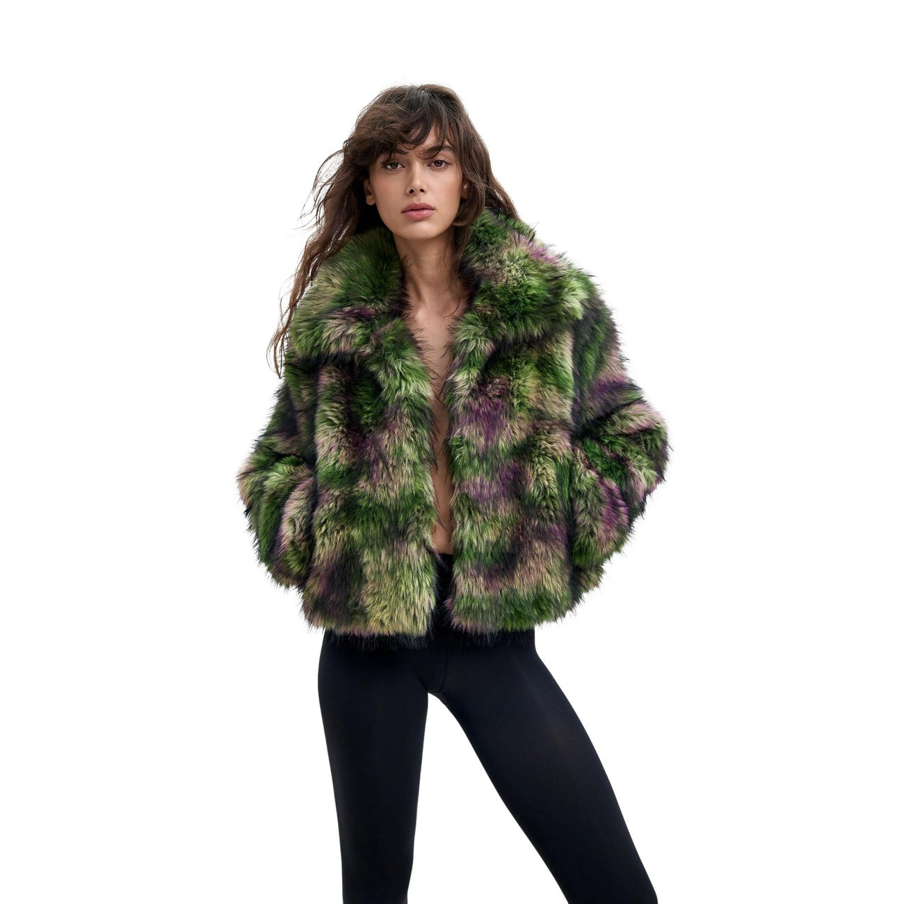 Desigual Cappotto in Poliestere Donna Verde FAKE FUR_CAMOMILLE_LA