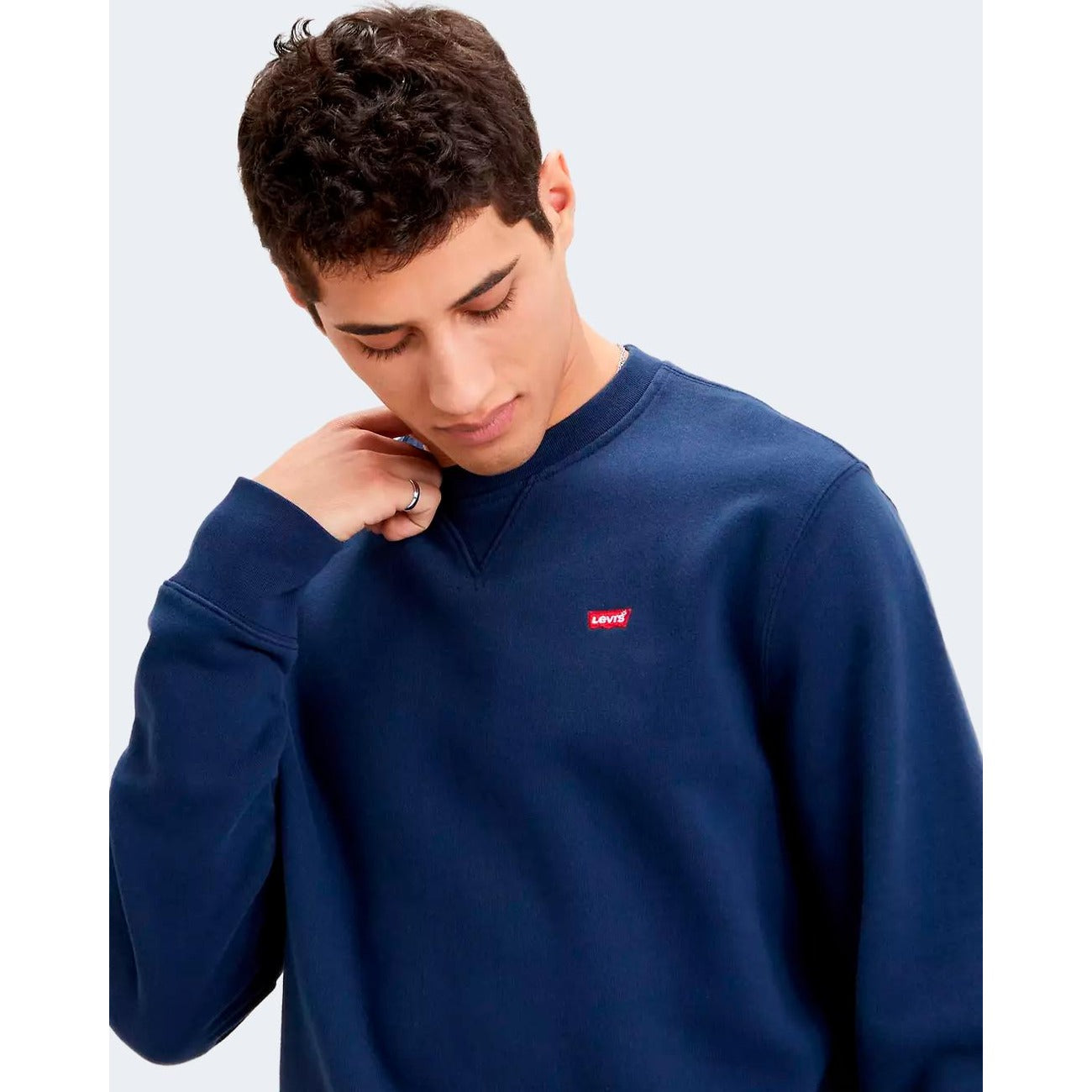Levi`s Felpa in Cotone Uomo Blu NEW ORIGINAL CREW 35909-0001