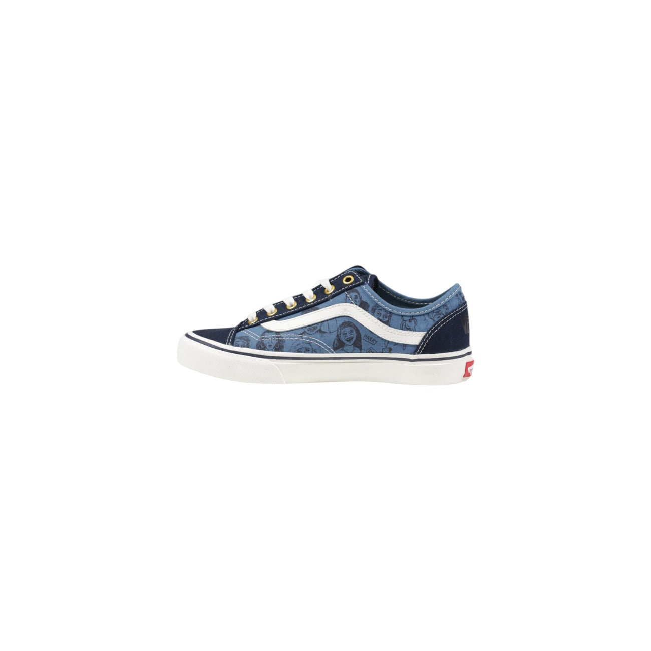 Sneakers in pelle blu con stampa Donna Vans
