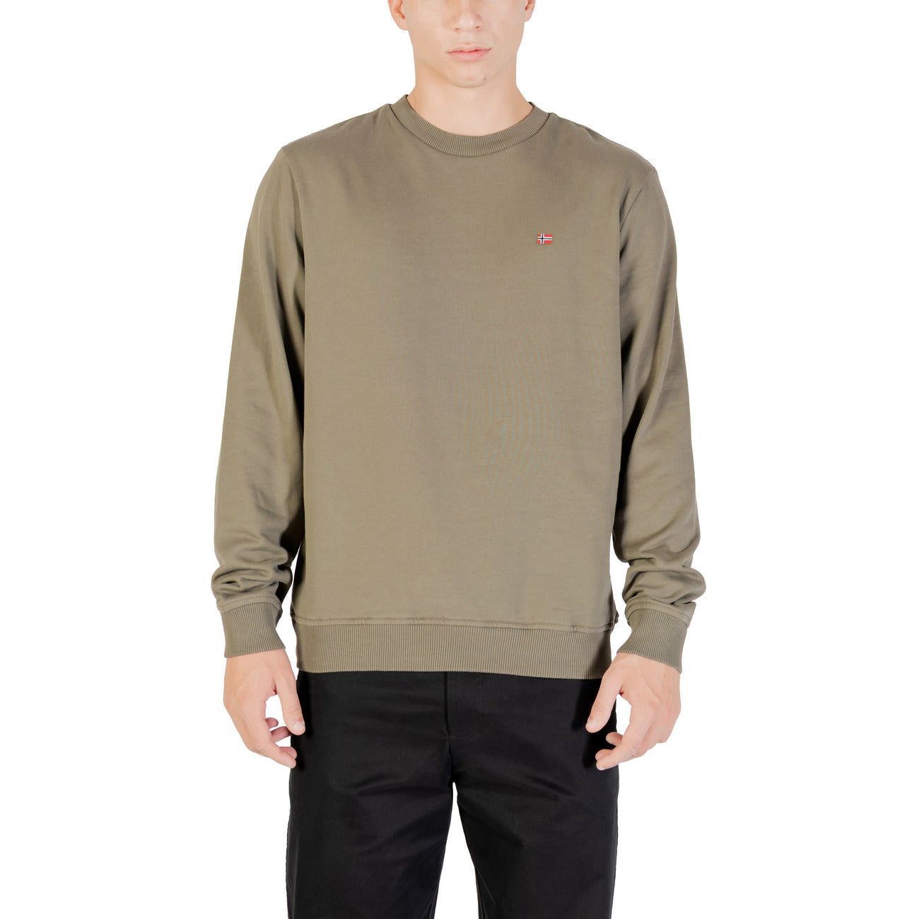 Felpa Napapijri Uomo Verde Cotone Invernale