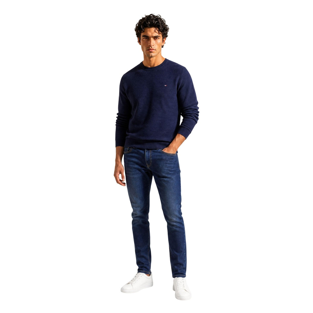 Tommy Hilfiger Maglia in Cotone Uomo Blu