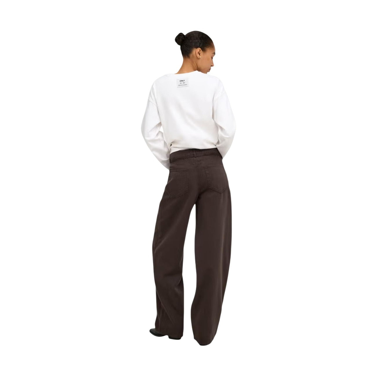 Only Jeans in Cotone Donna Marrone ONLGIANNA-SILLA MW ST BELT PANT PNT NOOS