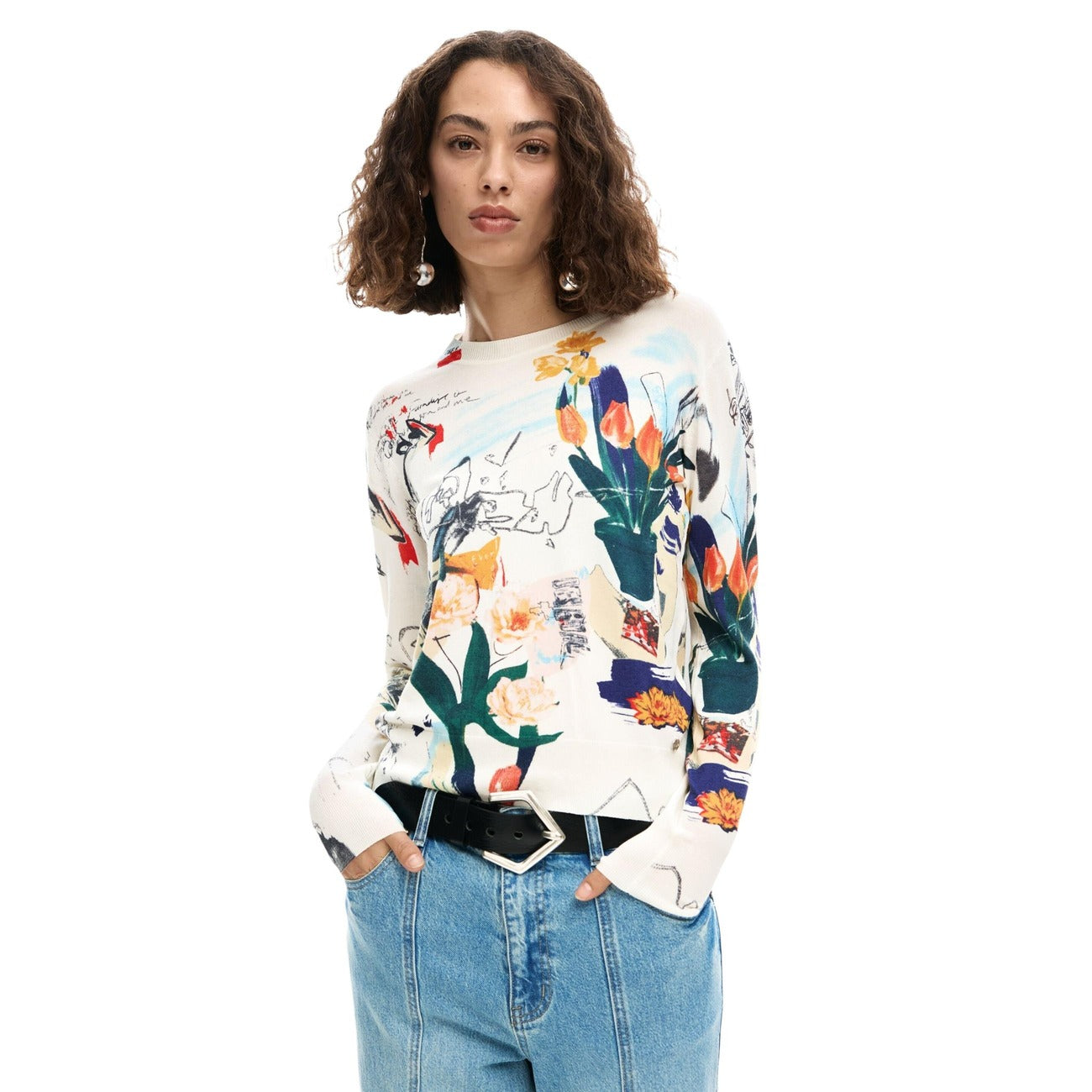 Desigual Maglia in Viscosa Donna Nero 26SWJF35
