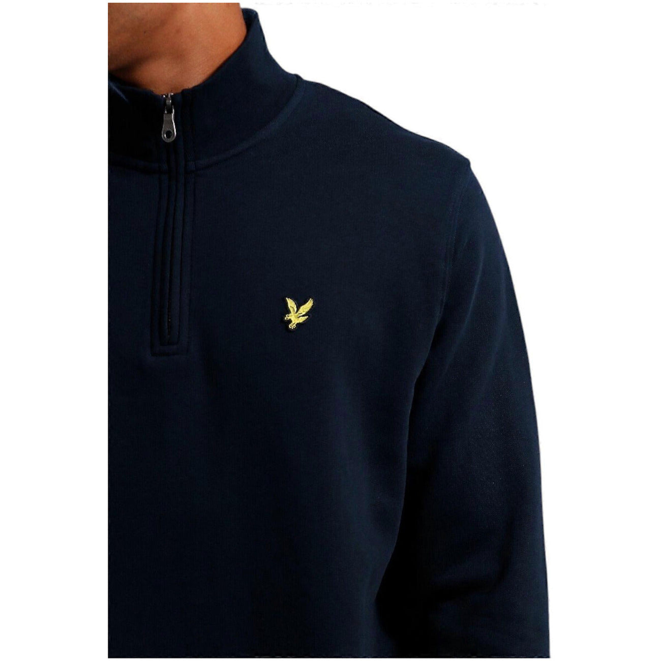 Felpa Uomo Lyle & Scott Blu in Cotone con Zip e Collo Alto