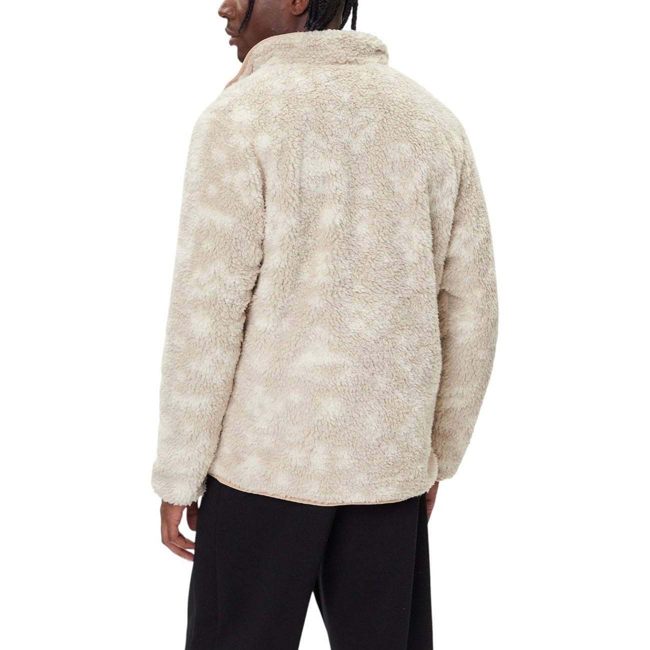 Felpa Uomo Columbia con Cerniera e Collo Alto - Beige Poliestere