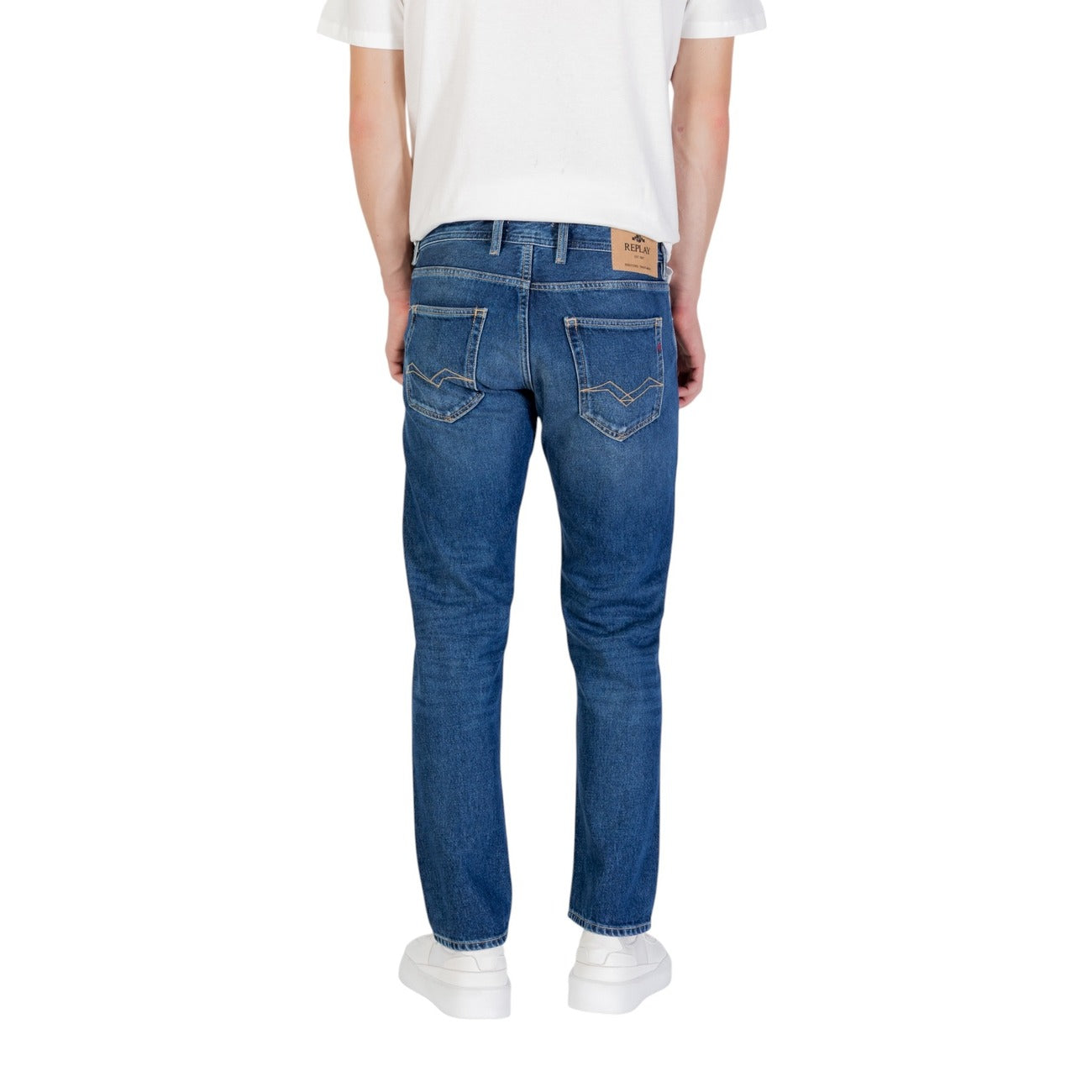 Jeans Uomo Replay Blu Effetto Consumato