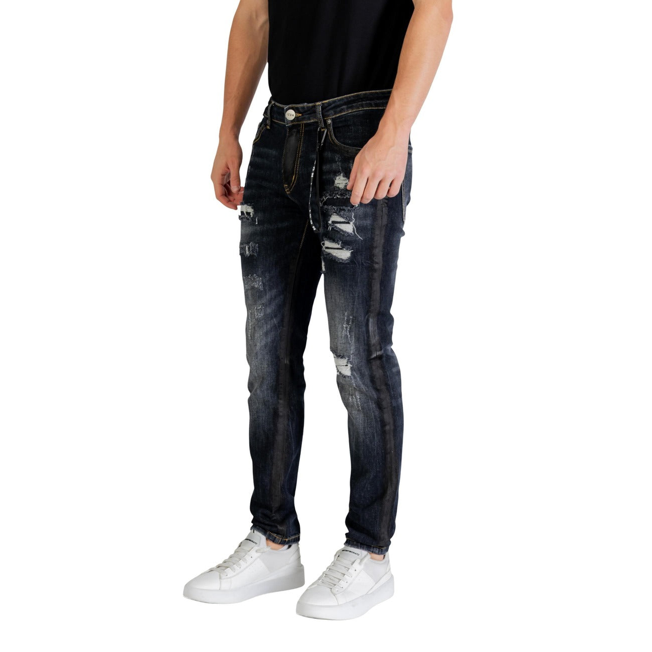 Icon Jeans Uomo Blu Effetto Strappato e Consumato A/I