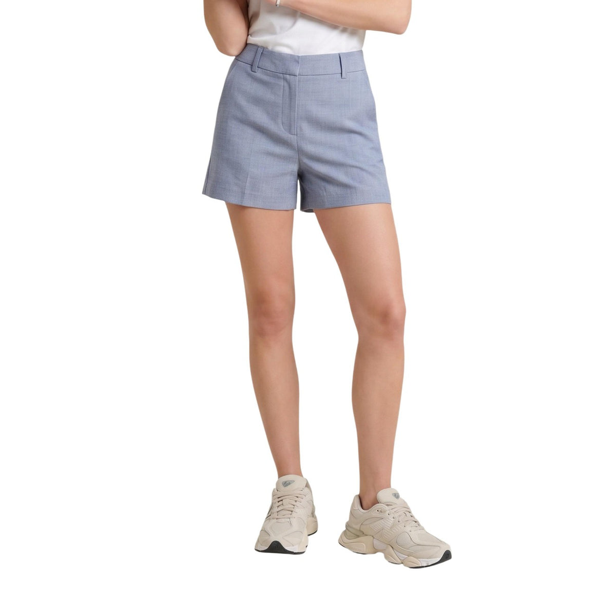 Only Short in Poliestere Donna Grigio ONLLINDA HW MEL SHORTS TLR NOOS