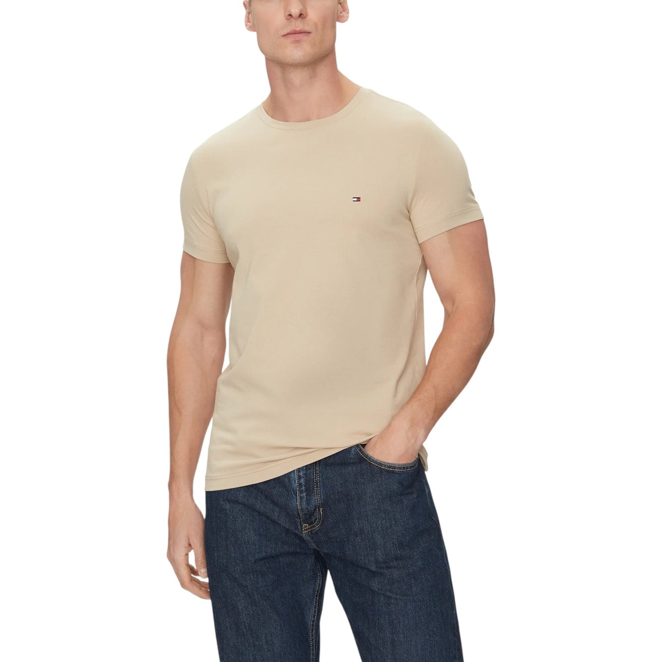T-shirt Uomo Beige Maniche Corte Autunno/Inverno Tommy Hilfiger
