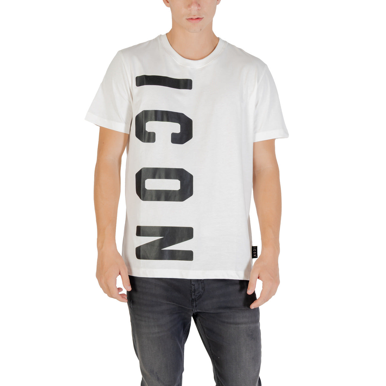 T-shirt Uomo Stampa Maniche Corte Bianca Icon