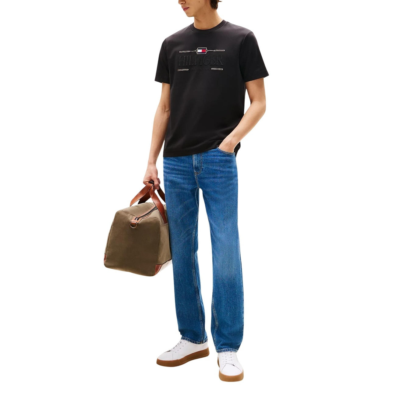 T-shirt Girocollo Nera Uomo Tommy Hilfiger