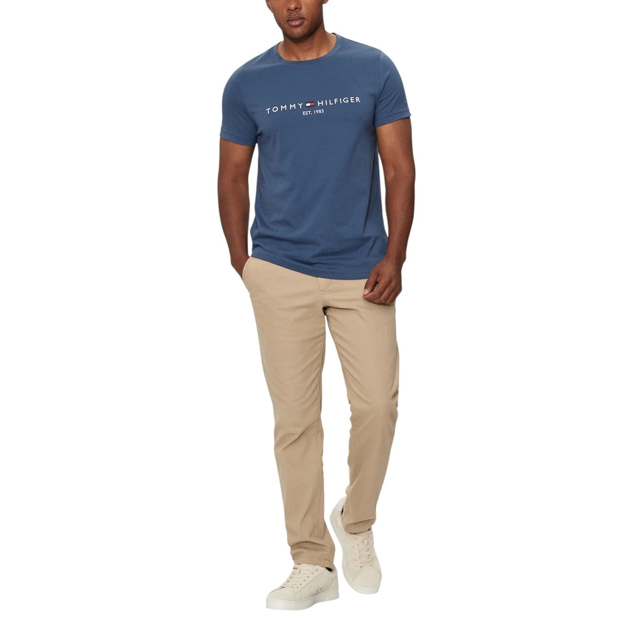 T-shirt Uomo azzurra a stampa Tommy Hilfiger