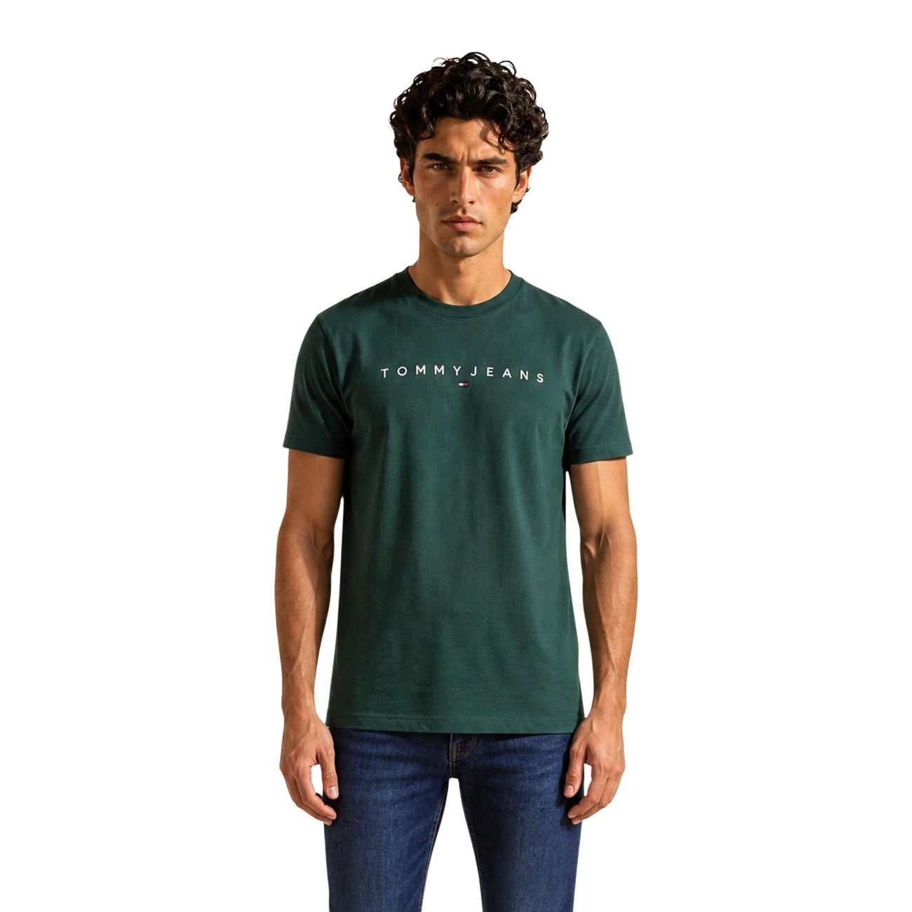 Tommy Hilfiger Jeans T-shirt in Cotone Uomo Bordeaux TJM REG LINEAR LOGO