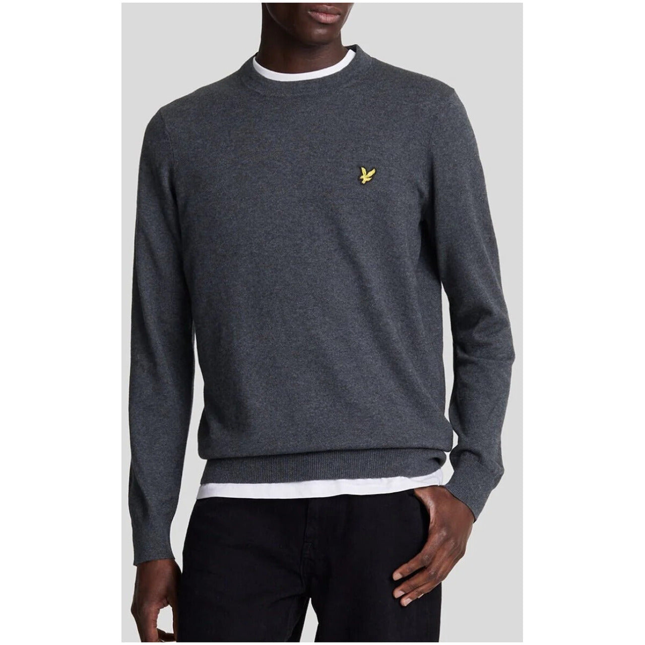Lyle & Scott Girocollo Lana Merino e Cotone Nera Maglia Uomo Nero