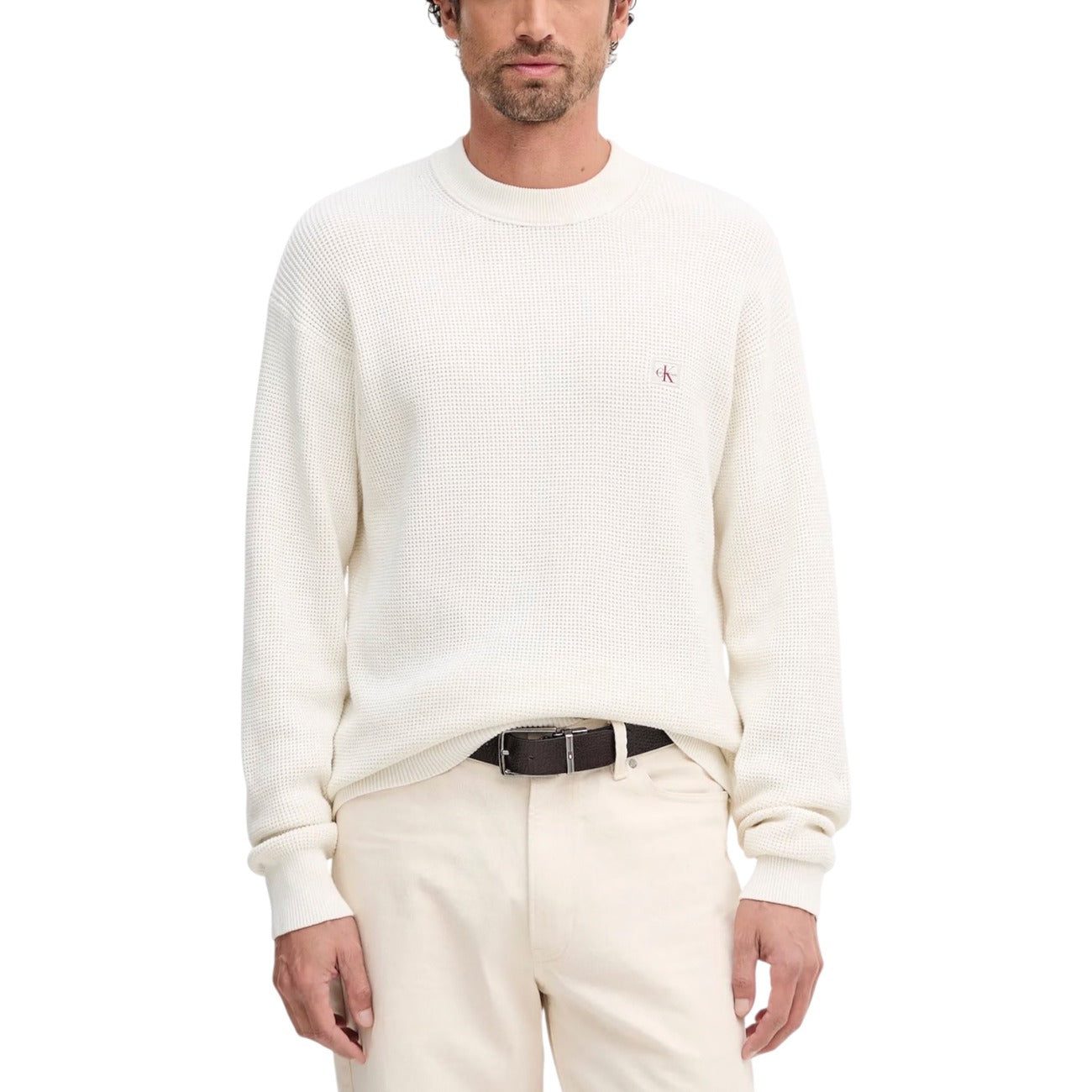 Calvin Klein Jeans Nera Maniche Lunghe in Cotone A/i Maglia Uomo Nero