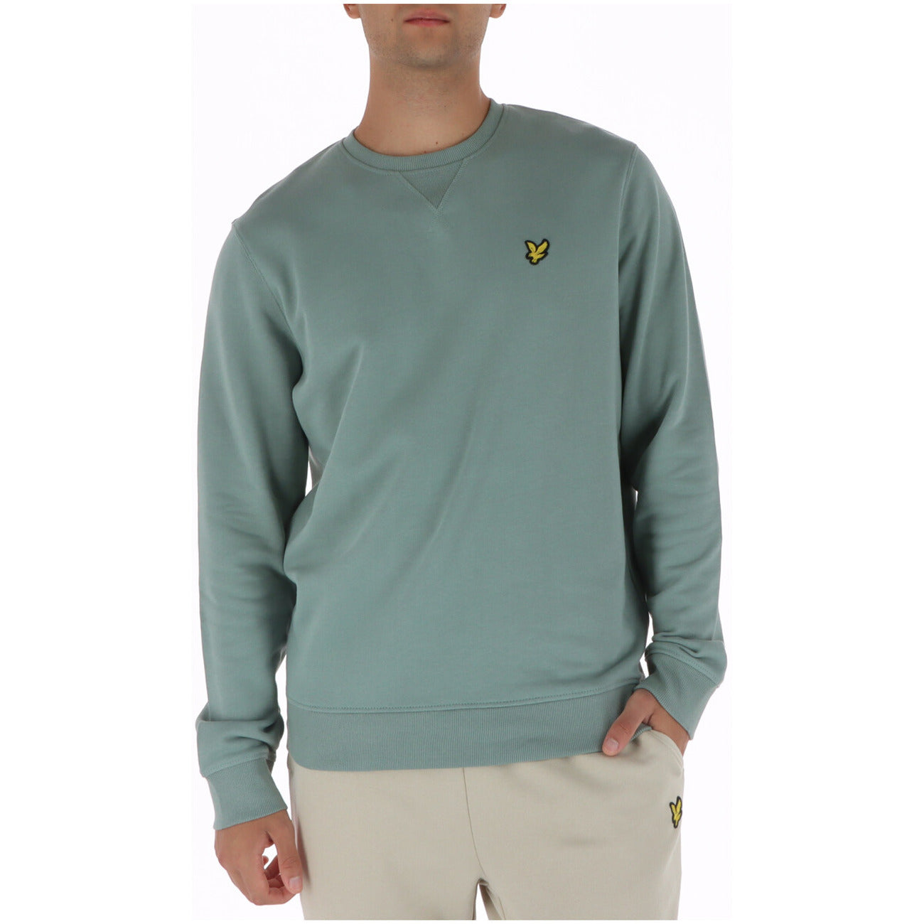 Lyle & Scott Girocollo in Cotone Felpa Uomo Azzurro