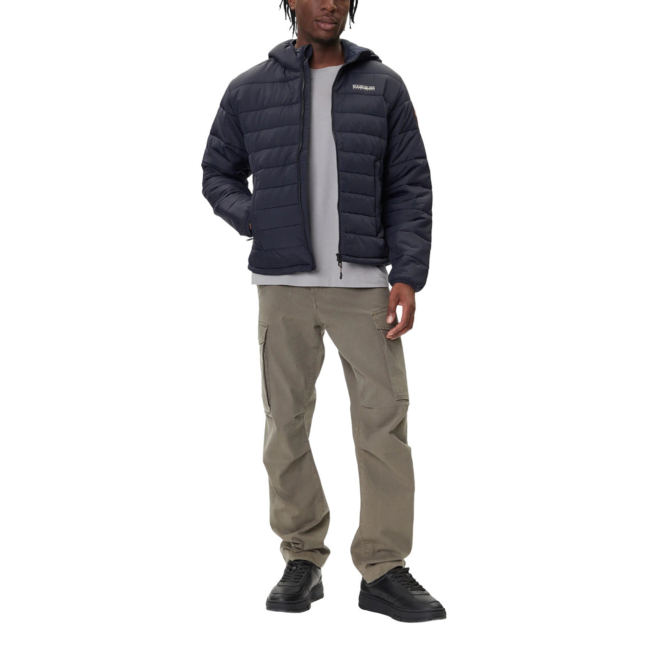 Napapijri Giubbotto Uomo Blu Invernale con Cappuccio e Cerniera