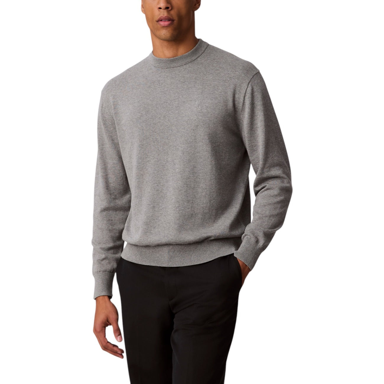 Calvin Klein Jeans Cotone Collo Tondo A/i Maglia Uomo Bianco