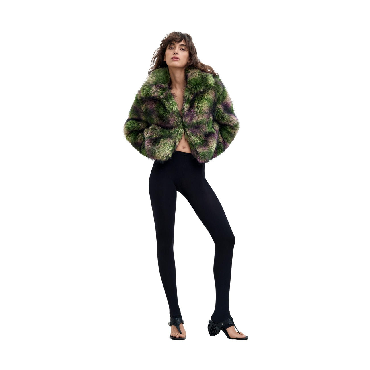 Desigual Cappotto in Poliestere Donna Verde FAKE FUR_CAMOMILLE_LA