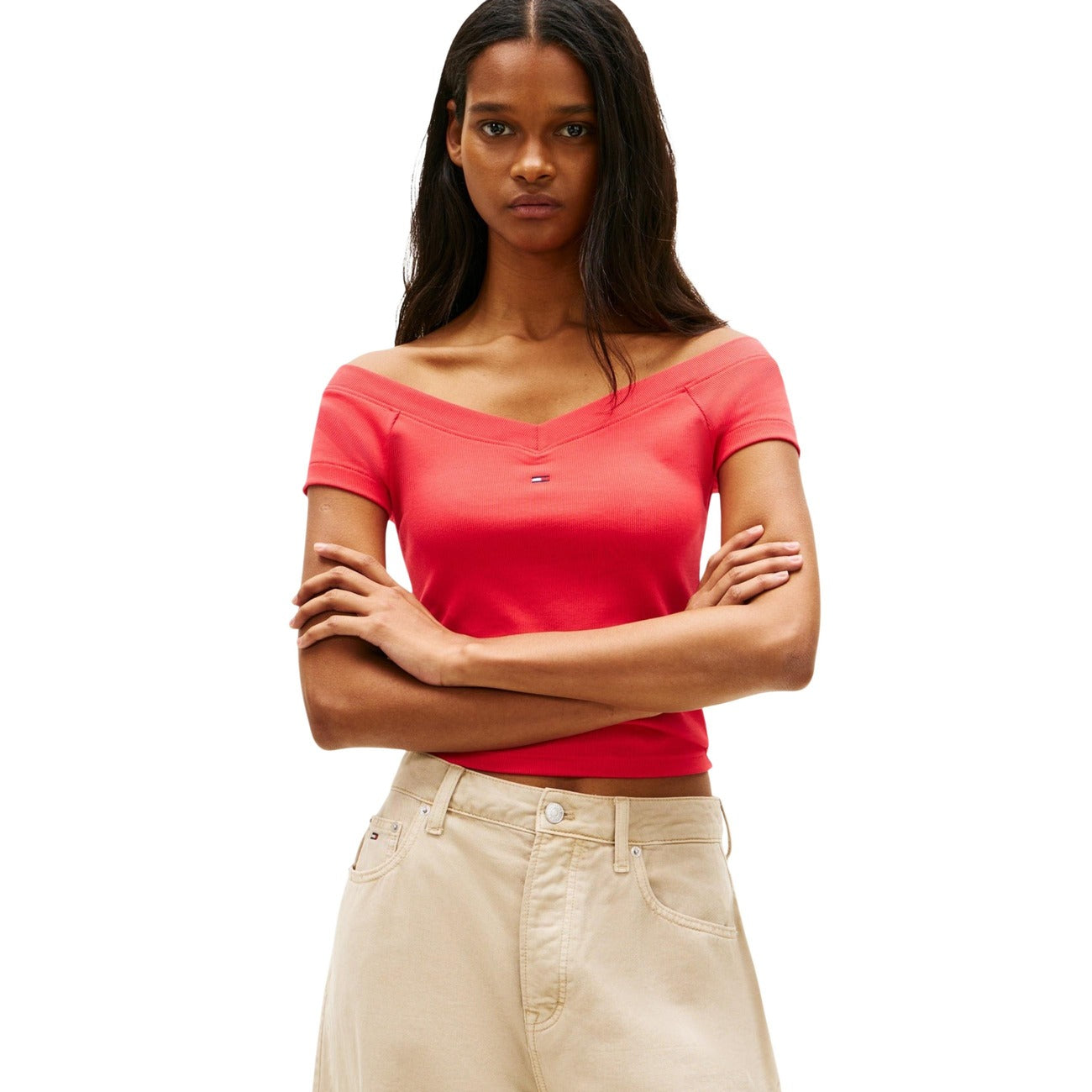 Tommy Hilfiger Jeans Top Tommy Hilfiger Beige Donna
