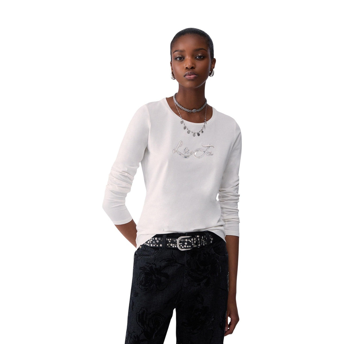 Liu Jo T-shirt in Cotone Donna Bordeaux BASIC