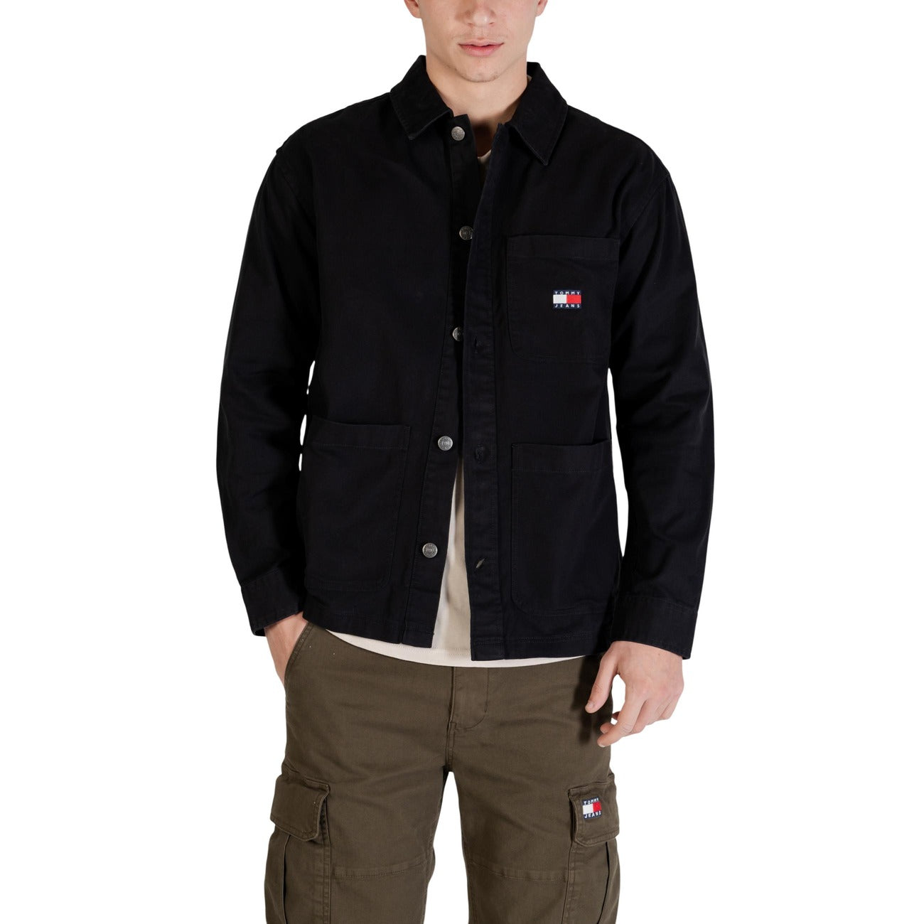 Tommy Hilfiger Jeans Camicia Oxford Nera Uomo Tommy Hilfiger Jeans