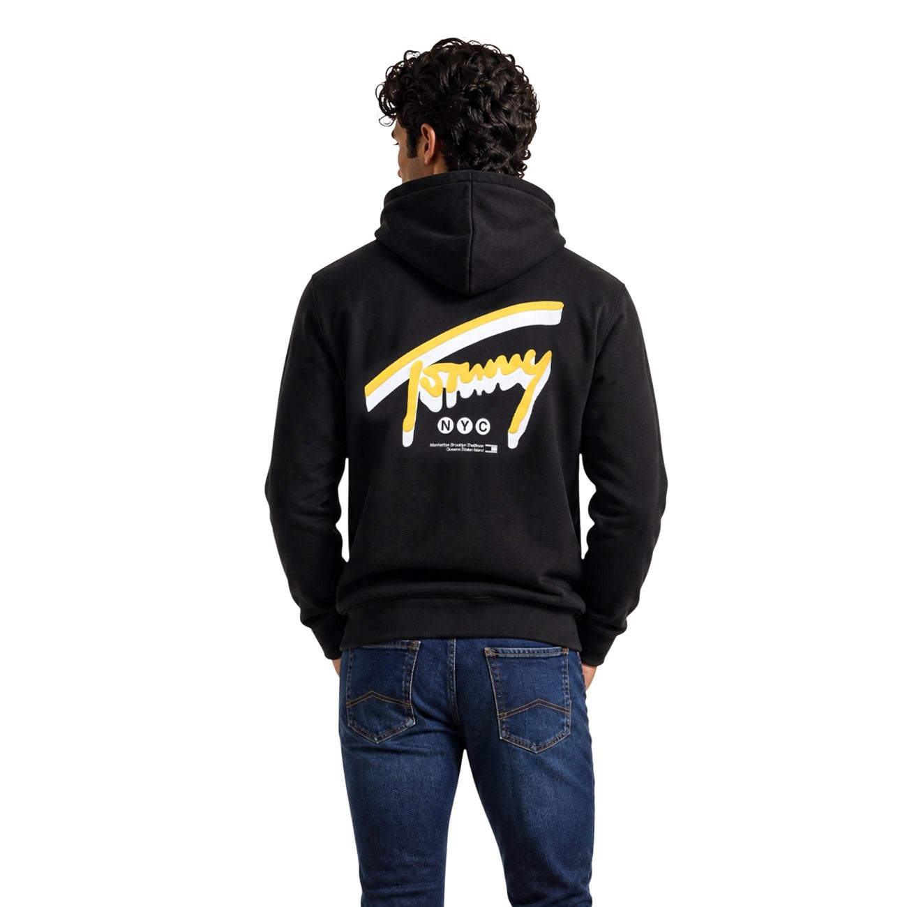 Tommy Hilfiger Jeans Felpa in Cotone Uomo Nero