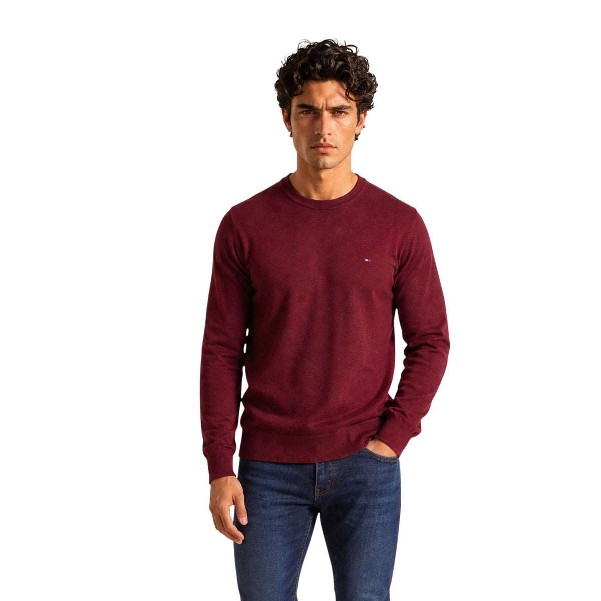 Tommy Hilfiger Maglia in Tessuto Uomo Nero PIMA ORG CTN CASHMERE