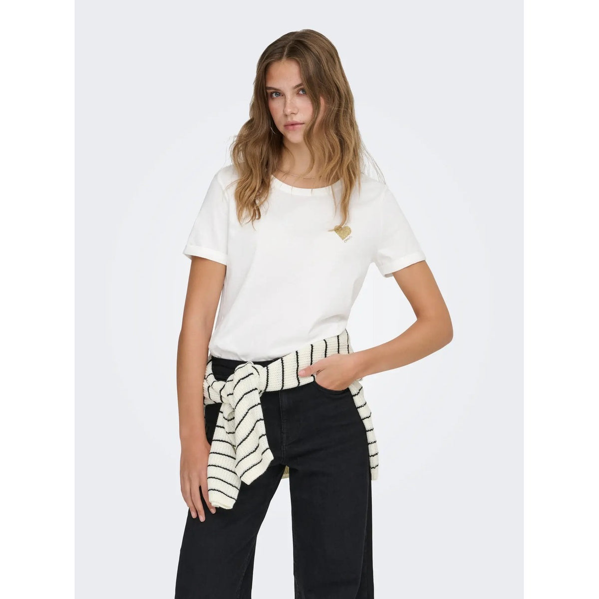 Only T-shirt in Cotone Donna Nero 15244714