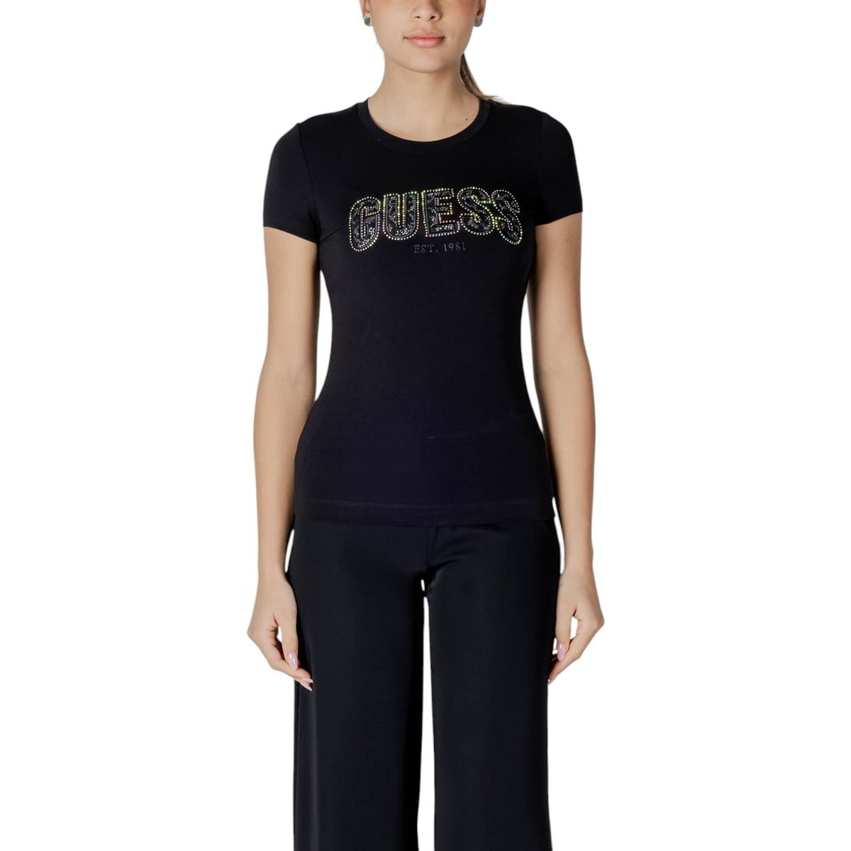 Guess T-shirt in Cotone Donna Blu W5GI04 J1314