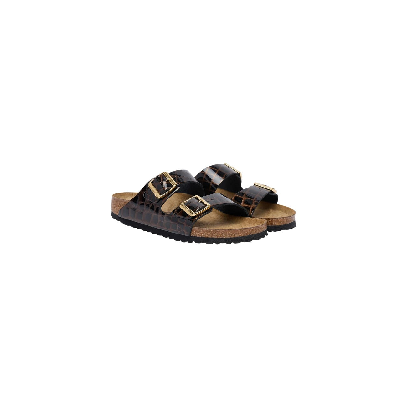 Birkenstock Sandali in Pelle Donna Nero ARIZONA EMBOSS ANIMAL