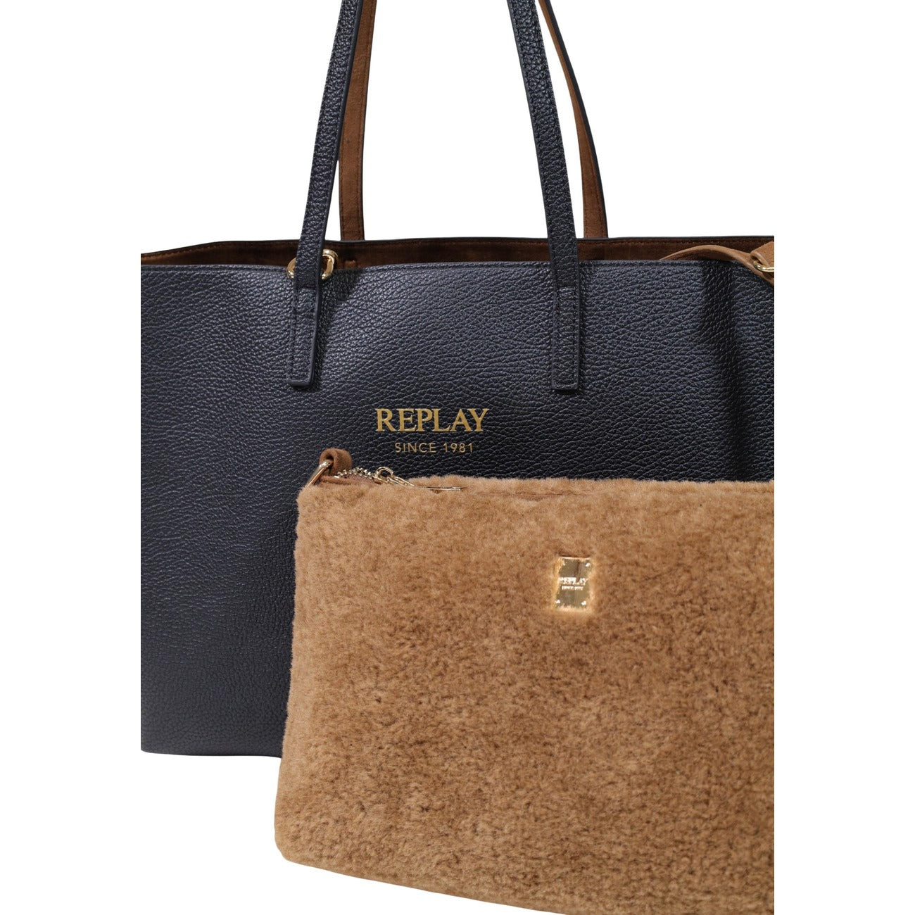 Replay Borsa in Poliestere Donna Nero PLAIN SYNTHETIC + VELVETY + CU