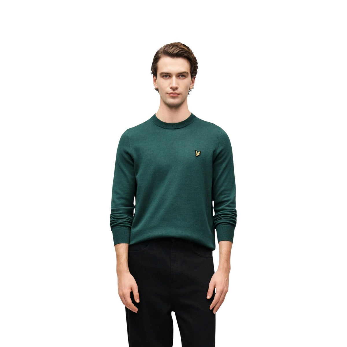 Lyle & Scott Maglia in Cotone Uomo Grigio COTTON MERINO CREW NECK JUMPER